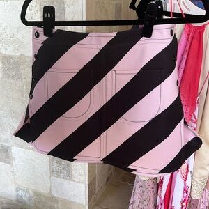 Courreges sold out pink and black striped mini skirt never worn size 36 US 2